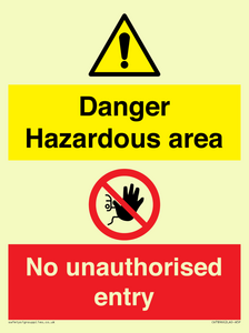 Danger Hazardous area
No unauthorsied entry